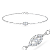 CZ Stones on Eye Silver Bracelet BRS-557